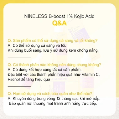 Tinh Chất Dưỡng Sáng Mờ Thâm NINELESS B-Boost 1% Kojic Acid Serum 30ml - Chỉ 434.000₫