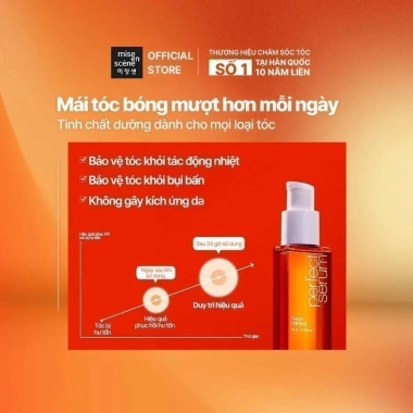 Tinh chất dưỡng tóc mise en scène Perfect Serum 7 loại dầu cao cấp, phục hồi hư tổn 80ml - 242.000đ 9 Tinh chất dưỡng tóc mise en scène Perfect Serum 7 loại dầu cao cấp, phục hồi hư tổn 80ml - 242.000đ 9