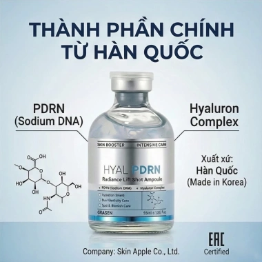 Tinh chất HA Tế bào gốc PDRN 55ml Grasen Hàn Quốc Căng bóng, phục hồi và trẻ hóa da, giảm 22% 5