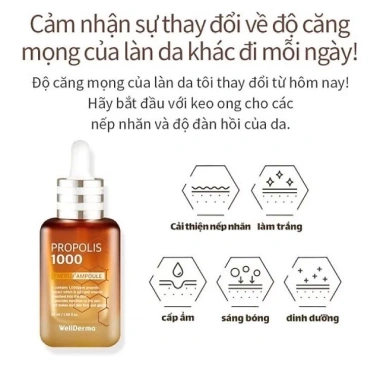 Tinh chất keo ong WellDerma Propolis 1.000 - Dưỡng da chống oxy hoá phục hồi - 294.000