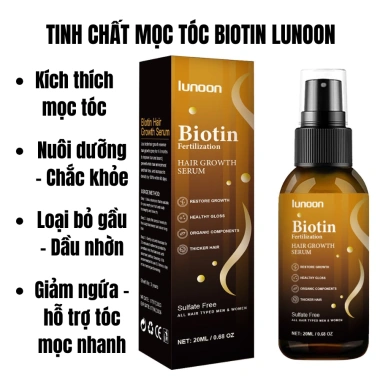 Tinh Chất Mọc Tóc Biotin LUNOON - Xịt Dưỡng Mọc Chắc Khỏe, Bóng Mượt, Giảm Thưa Hói 2