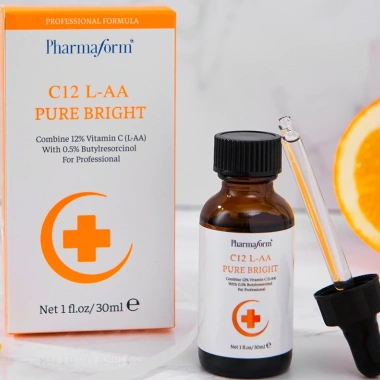 Tinh Chất Pharmaform C12 LAA Pure Bright Serum 30ml - Dưỡng sáng da, giảm nếp nhăn, chỉ 361k
