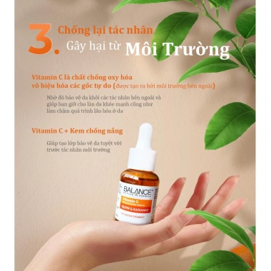 Tinh Chất Sáng Da Vitamin C Balance Brightening – Giảm Thâm, Da Rạng Rỡ, Giá 200.000₫ (Giá Gốc 260.000₫) 3 Tinh Chất Sáng Da Vitamin C Balance Brightening – Giảm Thâm, Da Rạng Rỡ, Giá 200.000₫ (Giá Gốc 260.000₫) 3