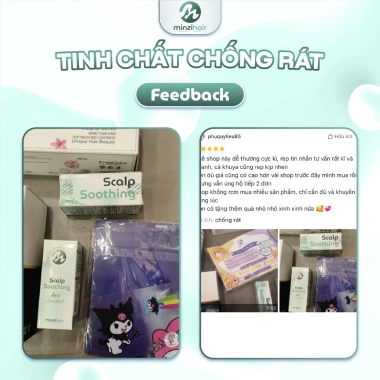 Tinh chất Scalp Soothing Minzihair – Chống rát, làm dịu và ngăn kích ứng da đầu khi nhuộm tóc, chỉ 59.000₫ 4 Tinh chất Scalp Soothing Minzihair – Chống rát, làm dịu và ngăn kích ứng da đầu khi nhuộm tóc, chỉ 59.000₫ 4