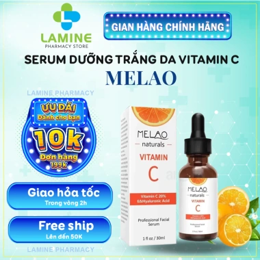 Tinh Chất Trắng Da Vitamin C MELAO - Serum Sáng Da, Căng Bóng, Mịn Màng, Giá 179k