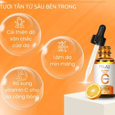 Tinh Chất Trắng Da Vitamin C MELAO - Serum Sáng Da, Căng Bóng, Mịn Màng, Giá 179k
