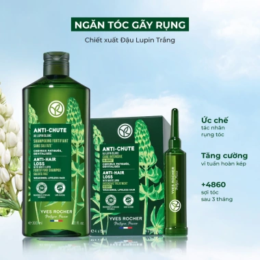 Tinh chất Yves Rocher Anti-Hair Loss White Lupin - Dưỡng tóc 16 ngày, giảm rụng, 4x15ml 940.000đ