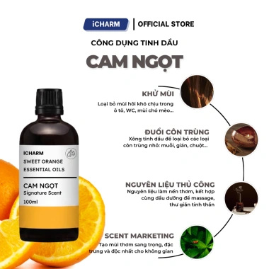 Tinh dầu cam ngọt iCHARM 100ml - đuổi muỗi, thơm phòng ngủ spa, giảm giá 175.000₫ 3 Tinh dầu cam ngọt iCHARM 100ml - đuổi muỗi, thơm phòng ngủ spa, giảm giá 175.000₫ 3