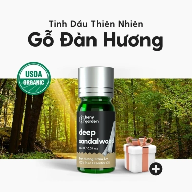 Tinh Dầu Đàn Hương 10ml Xông Thơm Phòng, Làm Nến Thiên Nhiên, Ngủ Dễ Heny Garden