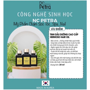 Tinh dầu dưỡng bóng tóc NC Petra Hermoso Hair Oil Korea 30ml - Giảm giá chỉ 279.000₫ 5 Tinh dầu dưỡng bóng tóc NC Petra Hermoso Hair Oil Korea 30ml - Giảm giá chỉ 279.000₫ 5
