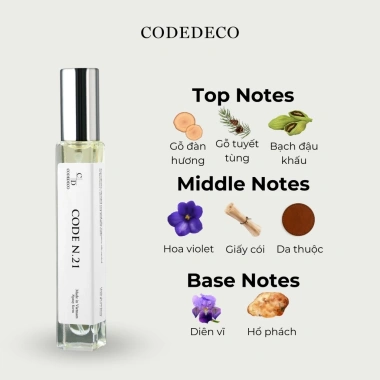Tinh dầu nước hoa nam CODEDECO CODE N.21 10ml dạng xịt Phóng khoáng nam tính cuốn hút 169k