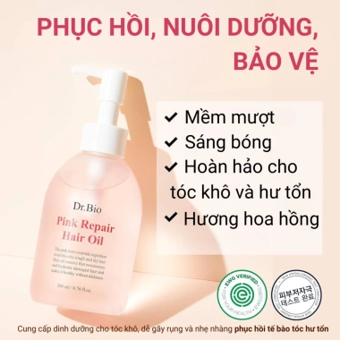 Tinh Dầu Phục Hồi Tóc Hư Tổn Probiotics Dr. Bio Pink - Dưỡng ẩm, Giúp mọc tóc, Giá ưu đãi 456.000đ 200ml 8