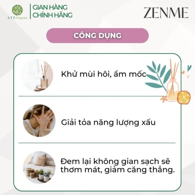 Tinh Dầu Tán Hương Phòng ZENME Premium 80ml - Hương Lâu, Giá 228.000 VND 6