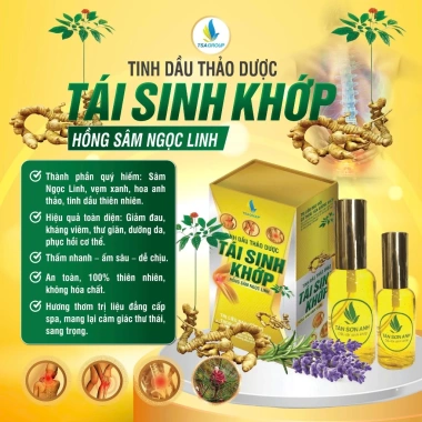 Tinh dầu thảo dược Khớp Hồng Sâm Ngọc Linh 100ml - Giảm đau, chống viêm Tân Sơn Anh 591k 4 Tinh dầu thảo dược Khớp Hồng Sâm Ngọc Linh 100ml - Giảm đau, chống viêm Tân Sơn Anh 591k 4