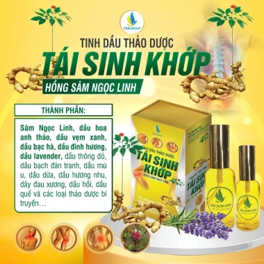 Tinh dầu thảo dược Khớp Hồng Sâm Ngọc Linh 100ml - Giảm đau, chống viêm Tân Sơn Anh 591k