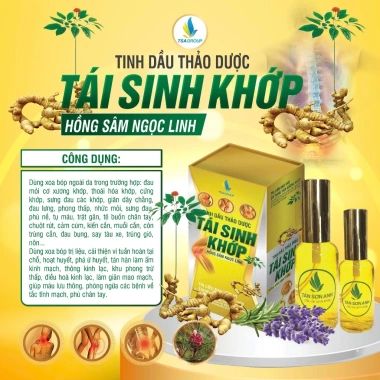Tinh dầu thảo dược Khớp Hồng Sâm Ngọc Linh 100ml - Giảm đau, chống viêm Tân Sơn Anh 591k 6 Tinh dầu thảo dược Khớp Hồng Sâm Ngọc Linh 100ml - Giảm đau, chống viêm Tân Sơn Anh 591k 6