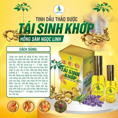 Tinh dầu thảo dược Khớp Hồng Sâm Ngọc Linh 100ml - Giảm đau, chống viêm Tân Sơn Anh 591k