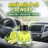 Tinh Dầu Thơm Ô Tô 50ml Khử Mùi 30 Ngày Sả Chanh Trầm Hương Lưu Cao Cấp kèm Que Khếch Tán