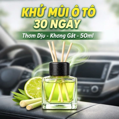 Tinh Dầu Thơm Ô Tô 50ml Khử Mùi 30 Ngày Sả Chanh Trầm Hương Lưu Cao Cấp kèm Que Khếch Tán Tinh Dầu Thơm Ô Tô 50ml Khử Mùi 30 Ngày Sả Chanh Trầm Hương Lưu Cao Cấp kèm Que Khếch Tán