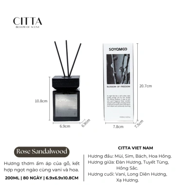 Tinh Dầu Thơm Phòng Soyamoo Ebony 200ml - Hương Tự Nhiên, Nắp Gỗ Sang Trọng, 225.000 VND 9
