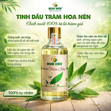 Tinh dầu tràm Huế nguyên chất Hoa Nén 100ml - Dầu tràm gió thiên nhiên nguyên chất 100% 3 Tinh dầu tràm Huế nguyên chất Hoa Nén 100ml - Dầu tràm gió thiên nhiên nguyên chất 100% 3