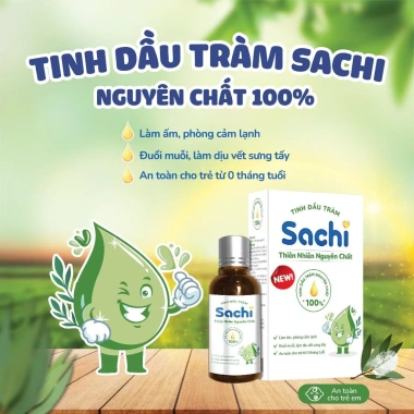 Tinh dầu tràm Sachi 30ml - Làm ấm, giảm chướng bụng, an toàn cho bé