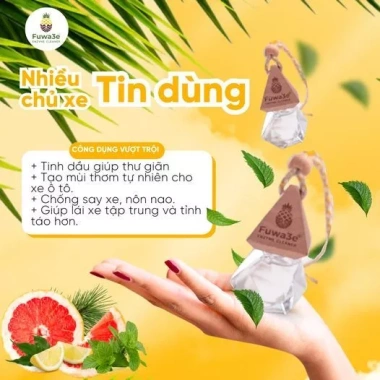 Tinh dầu treo xe Fuwa3e 10ml - Thư giãn, mùi thơm tự nhiên, chống say xe, tăng tập trung - 140k