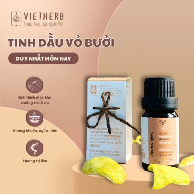 Tinh dầu vỏ bưởi VIETHERB 10ml - Kích thích mọc tóc, dưỡng tóc, giá 140.000 VND