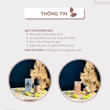 Tinh dầu vỏ bưởi VIETHERB 10ml - Kích thích mọc tóc, dưỡng tóc, giá 140.000 VND