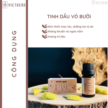 Tinh dầu vỏ bưởi VIETHERB 10ml - Kích thích mọc tóc, dưỡng tóc, giá 140.000 VND