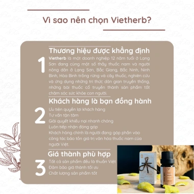 Tinh dầu vỏ bưởi VIETHERB 10ml - Kích thích mọc tóc, dưỡng tóc, giá 140.000 VND