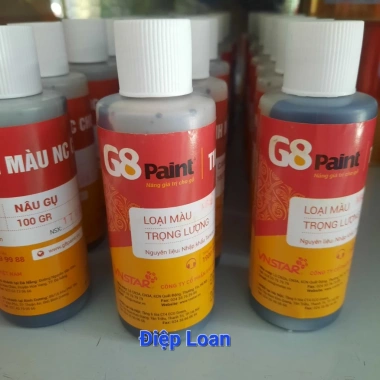 Tinh màu pha sơn gỗ G8 Paint cao cấp 100g óc chó, vàng, cánh gián, hạt dẻ, nâu gụ – 33.000đ 2