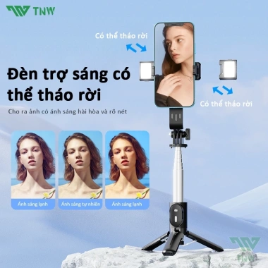 TNW L8mini Gậy selfie 3 chân mini Bluetooth có đèn LED – Chụp ảnh chất lượng, giá ưu đãi 155.821₫