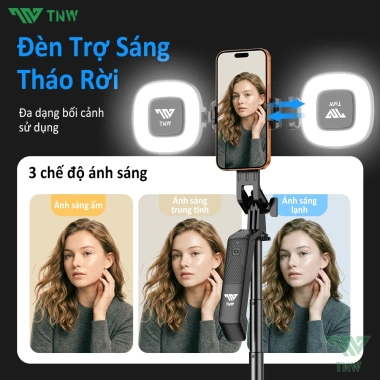 TNW S30 Gậy Selfie 4 Chân Bluetooth Chống Rung Đèn LED 1.8m - Giá Ưu Đãi 309.000₫ 4