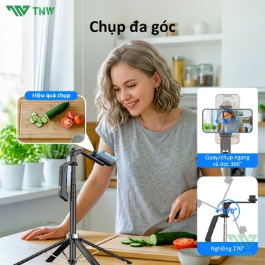 TNW S30 Gậy Selfie 4 Chân Bluetooth Chống Rung Đèn LED 1.8m - Giá Ưu Đãi 309.000₫ 6