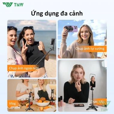 TNW T15 Gậy Selfie 3 trong 1 Tripod Mini Capgrip Bluetooth Đèn - Chỉ 276k