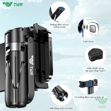 TNW T26 Tripod Bluetooth - Gậy selfie đèn sáng cho điện thoại Capgrip - 144.000₫