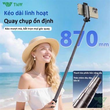 TNW T27 Tripod điện thoại 3 chân, gậy selfie mini có đèn LED, quay 360°, chỉ 259k 5