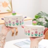 Tô Ăn Mì Bát Úp Gốm Sứ Đa Năng Có Nắp Đậy Hoa Tulip Giá 111.000 VND 3