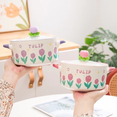 Tô Ăn Mì Bát Úp Gốm Sứ Đa Năng Có Nắp Đậy Hoa Tulip Giá 111.000 VND 3 Tô Ăn Mì Bát Úp Gốm Sứ Đa Năng Có Nắp Đậy Hoa Tulip Giá 111.000 VND 3