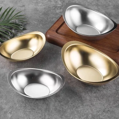 Tô Bát Inox Hình Thỏi Vàng - Thỏi Bạc Đa Năng, Mang Tài Lộc, Giá 150.000 VNĐ