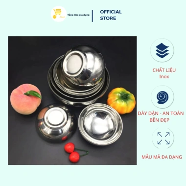 Tô Chén Inox 2 Lớp Dày Dặn Chống Nóng - Thiết Kế Trơn, Giá 16.000đ MTA MART 2