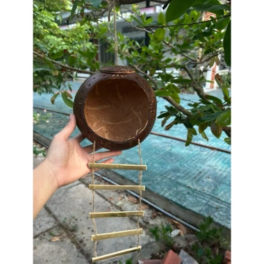 Tổ chim gáo dừa size đại cho cu gáy, khứu, chào mào, vẹt - kèm xơ dừa giữ ấm, chỉ 36.500₫