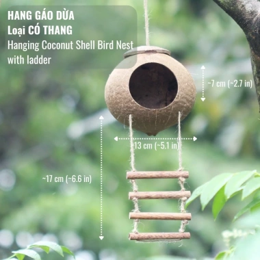 Tổ chim, sóc bay bằng gáo dừa mẫu chấm tròn quanh miệng - Giá ưu đãi 41.000đ 5 Tổ chim, sóc bay bằng gáo dừa mẫu chấm tròn quanh miệng - Giá ưu đãi 41.000đ 5