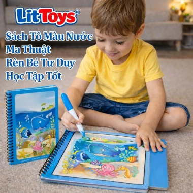 Tô Màu Nước Ma Thuật ToysLit cho Bé - Tranh Đa Chủ Đề sáng tạo kèm bút vẽ tiện lợi 5
