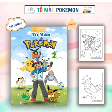 Tô Màu Pokemon Đồ Chơi Thủ Công Cho Bé Tập Tô Sáng Tạo Giá Chỉ 30.000 VNĐ