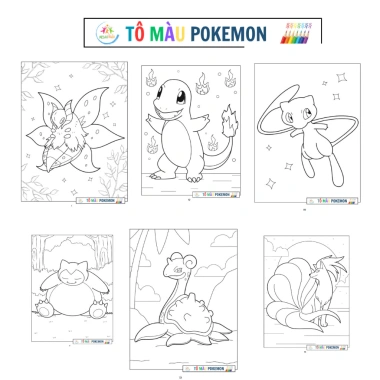 Tô Màu Pokemon Đồ Chơi Thủ Công Cho Bé Tập Tô Sáng Tạo Giá Chỉ 30.000 VNĐ