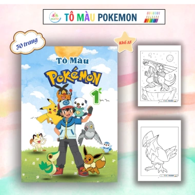 Tô Màu Pokemon Đồ Chơi Thủ Công Cho Bé Tập Tô Sáng Tạo Giá Chỉ 30.000 VNĐ
