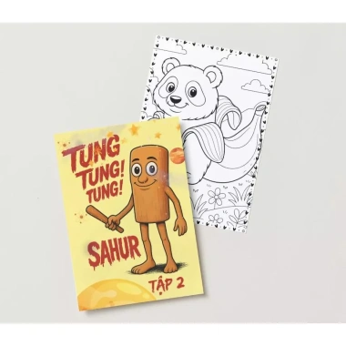 Tô màu Tung Tung Sahur Tập 2 - 20 trang A5, nhiều nhân vật, tô thông minh, 15.400₫ 3