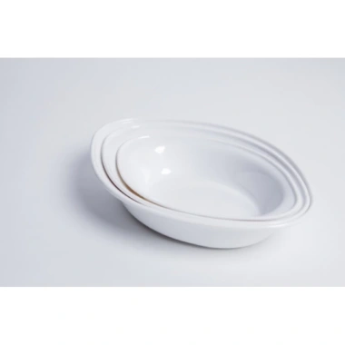 Tô Suồng Màu Trắng XO 02A - Nhựa Melamine dày dặn, cao cấp, dễ vệ sinh, hình thỏi vàng, Mta-Mart2, giá 66.000₫